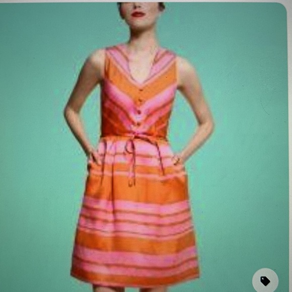 KATE SPADE Pink and Orange Stripes Dress - Picture 4 of 10
